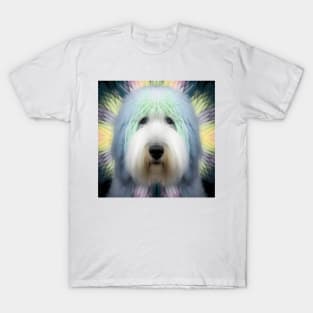 Fractal Design of An Old English Sheepdog T-Shirt